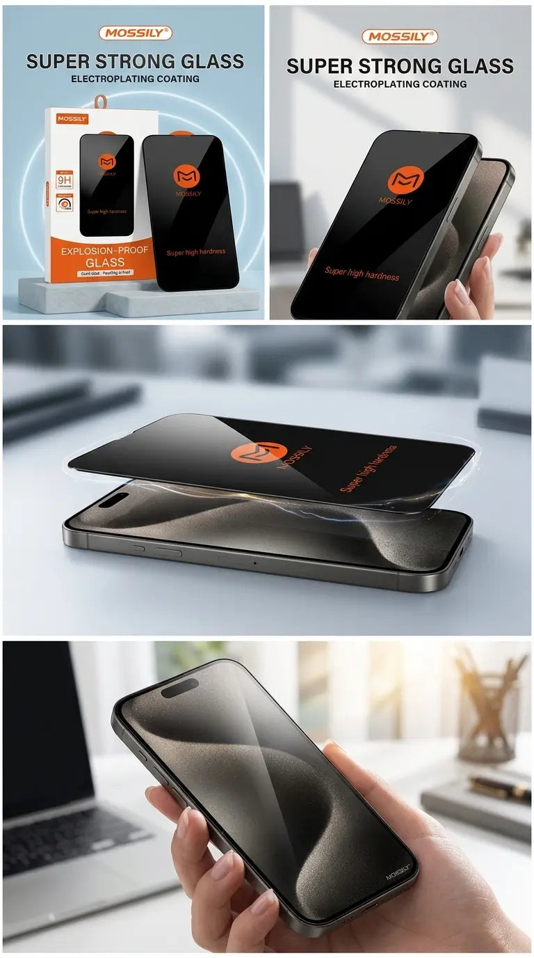 Mossily Premium Explosion-Proof Screen Protector for iPhone [Clear / Privacy]