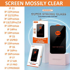 Mossily Premium Explosion-Proof Screen Protector for iPhone [Clear / Privacy]