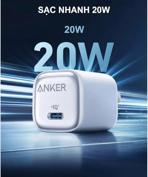Anker PowerPort III Wall Charger , 1 Ports Type C , 20 Watt White