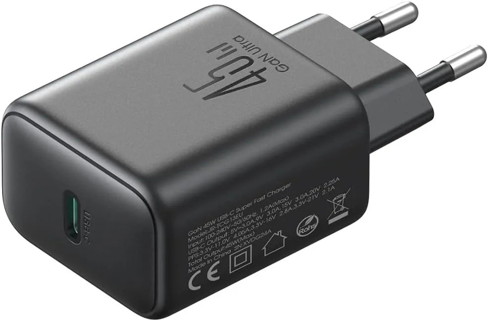 Joyroom Super Fast Charger 45W Gan Usb-C Charger -Black JR-TCG13