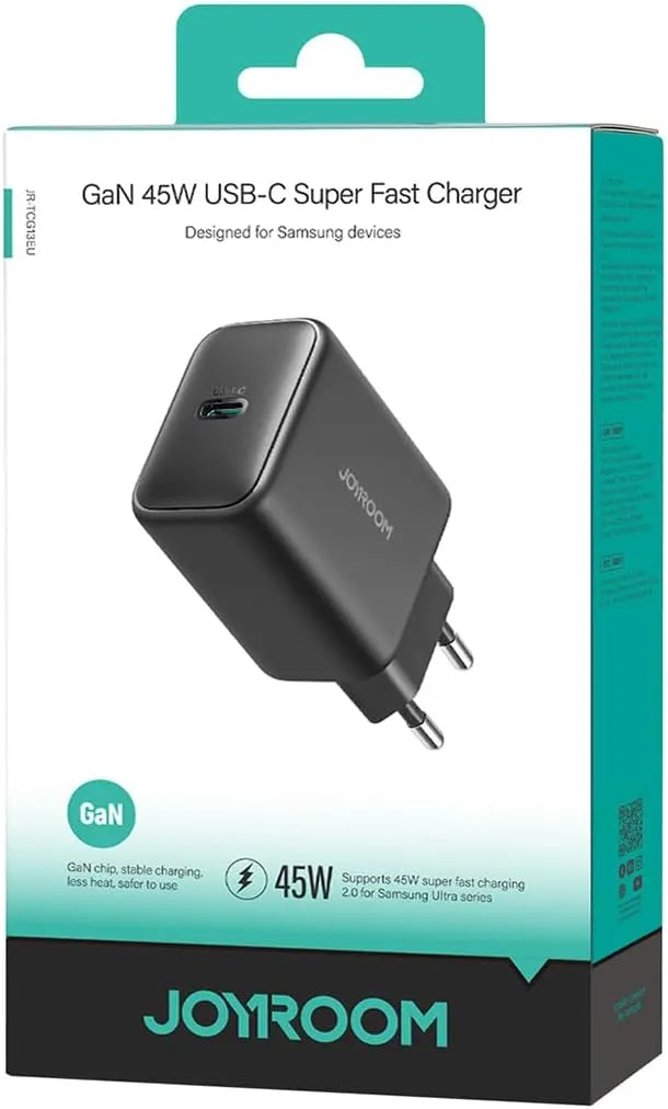 Joyroom Super Fast Charger 45W Gan Usb-C Charger -Black JR-TCG13