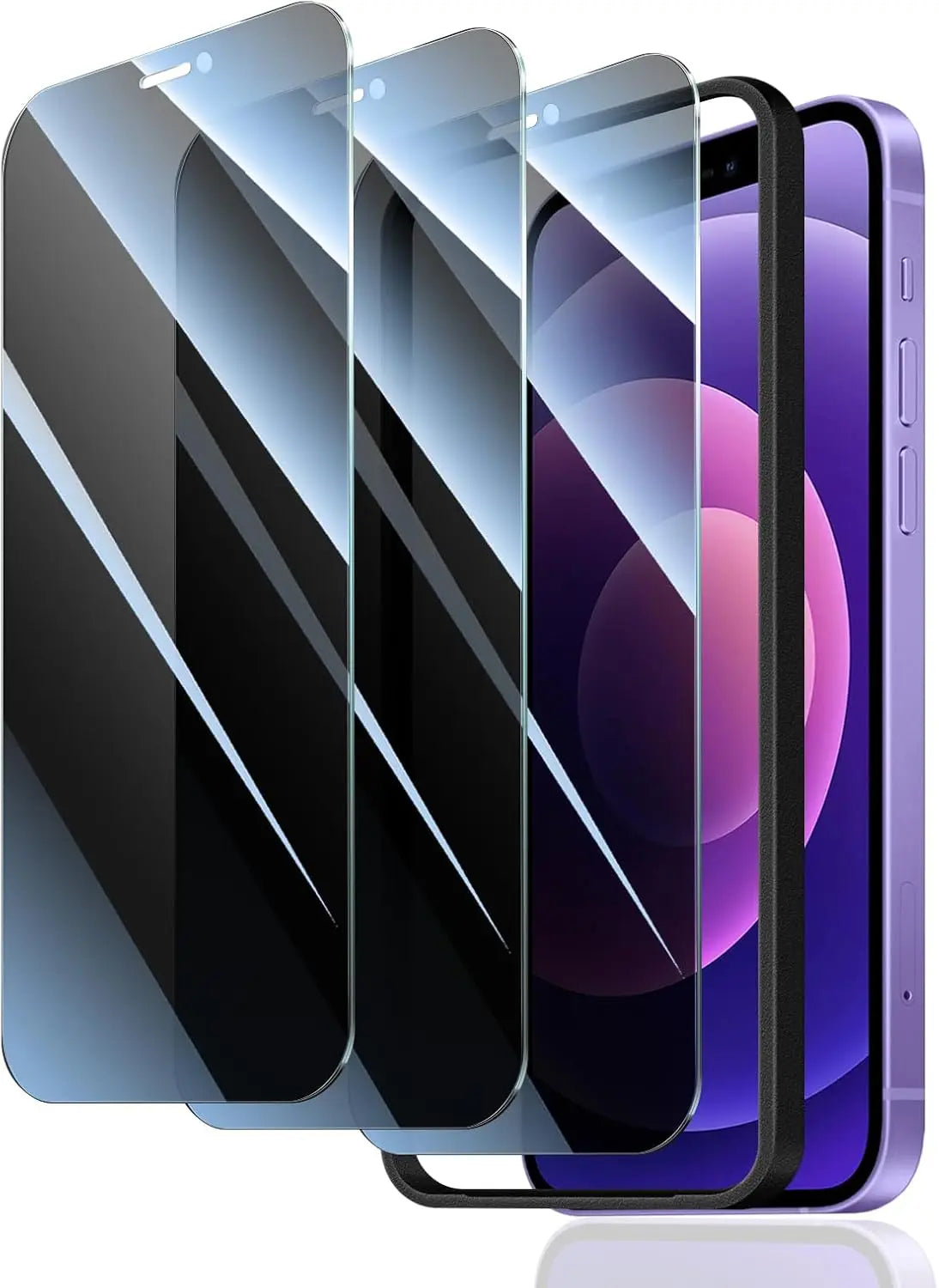 Set of phone screen protectors displayed on a smartphone